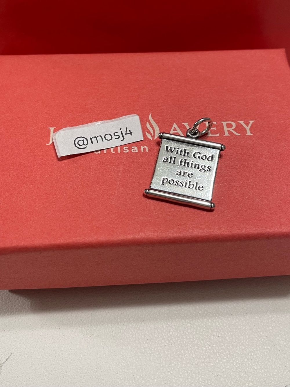 James Avery “All Things Are Possible” Scroll Charm